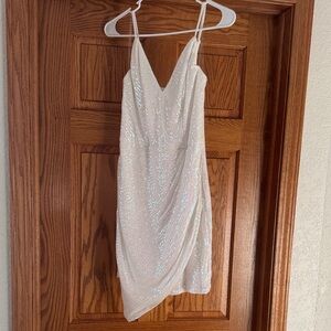 Crystal Doll White Sequin Backless Dress